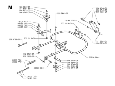Frame Diagram and Parts List for R13BIO 1999-04 Husqvarna Lawn Tractor