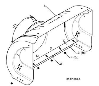 Auger Housing / Impeller Assembly 5 Diagram and Parts List for 1830SB (96193005700)(2010-04) Husqvarna Snow Blower