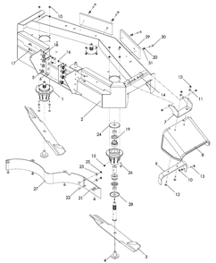 Lower Deck 3 Diagram and Parts List for WH5217 (966947003)(2008-10) Husqvarna Lawn Mower