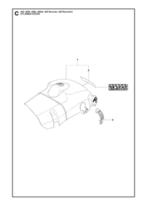 Cylinder Cover Diagram and Parts List for 450RANCHER  Husqvarna Chainsaw