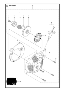 Starter Diagram and Parts List for 240E (TRIOBRAKE)(20100100001-20102300000) Husqvarna Chainsaw