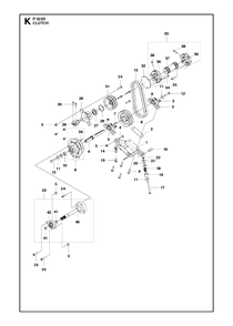 Clutch Diagram and Parts List for P525D 20120100001 - 20143999999 Husqvarna Lawn Tractor