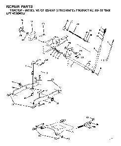 Mower Lift / Deck Lift Diagram and Parts List for GTH2248XP (GTH2248 XPC, 954567888)(2003-07) Husqvarna Lawn Tractor