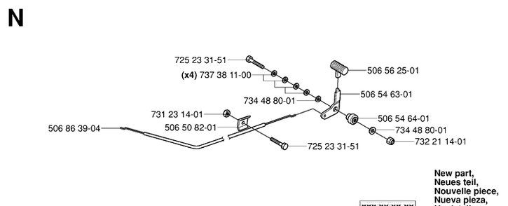Controls 2 Diagram and Parts List for RIDER155AWD (965089301)(2006-01) Husqvarna Lawn Mower