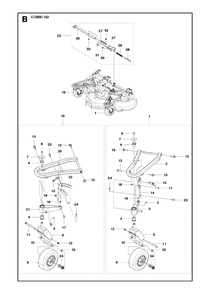 52-Inch/132cm Cutting Deck Diagram and Parts List for C132 (961019501)(2012) Husqvarna Lawn Tractor Accessories