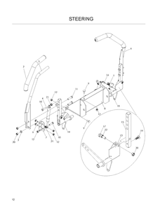 Steering Diagram and Parts List for EZ4624 (968999688)(2008-08) Husqvarna Lawn Mower