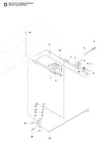 Height Adjustment Diagram and Parts List for R155AWD (965178701)(2007-03) Husqvarna Lawn Tractor