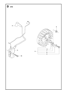 Ignition System Diagram and Parts List for 570 (570 EPA)(20090100001-Current) Husqvarna Chainsaw