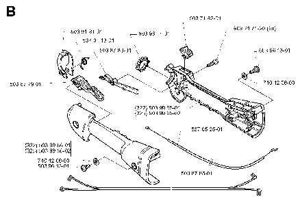 Throttle Controls Diagram and Parts List for 325RJ (X-SERIES)(20000100001) Husqvarna Brush Cutter