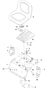 Seat Diagram and Parts List for RZ4219 (96521501)(2010-01) Husqvarna Lawn Mower