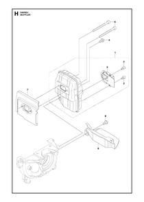 Muffler Diagram and Parts List for 543RBX 20130500001 - 20154400000 Husqvarna Brush Cutter