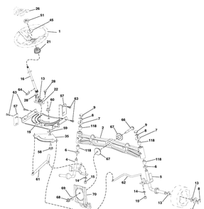 Steering Assembly Diagram and Parts List for YTH2042TD (96041005403)(2010-02) Husqvarna Lawn Mower