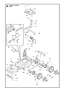 Mower Deck / Cutting Deck Diagram and Parts List for LB253S  Husqvarna Lawn Mower