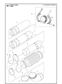 Tube 2 Diagram and Parts List for 570BTS 220628-20190100001 and up Husqvarna Leaf Blower / Vacuum