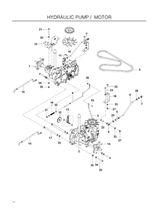 Hydraulic Pump Motor Diagram and Parts List for RZ4623 (967009801)(2012-01) Husqvarna Lawn Mower