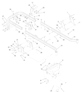 Chassis / Frame Diagram and Parts List for RZ5424 (965881301)(2009-01) Husqvarna Lawn Mower