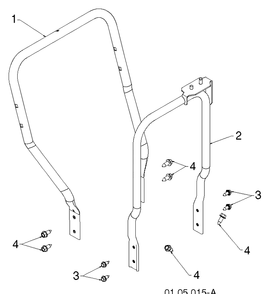 Handle 1 Diagram and Parts List for 11524E (96193007400)(2011-06) Husqvarna Snow Blower
