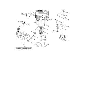 Engine Diagram and Parts List for LGT24K54 240470 Husqvarna Lawn Tractor