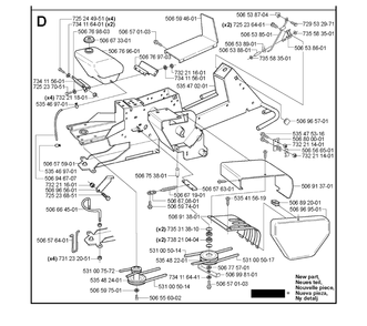 Chassis / Frame Diagram and Parts List for R13R (953533901)(2006-01) Husqvarna Lawn Tractor