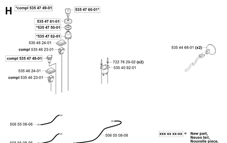 Part Location Diagram of 535476101 Husqvarna Nut