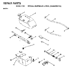 Dash Diagram and Parts List for LR120 (954830051B)(1996-05) Husqvarna Lawn Tractor