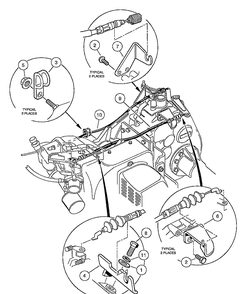 Governor And Accelerator Cables Diagram and Parts List for HUV4210GXP 2005-06 Husqvarna Lawn Tractor