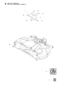 103cm Cutting Deck Diagram and Parts List for RIDER16 (965161601)(2007-06) Husqvarna Lawn Mower