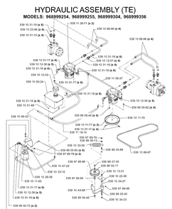 Hydraulic Pump - Motor 2 Diagram and Parts List for IZ5223 (968999258)(2005-12) Husqvarna Lawn Mower