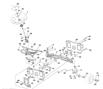 Steering Diagram and Parts List for YTH24V48LS (96043011603)(2011-08) Husqvarna Lawn Tractor