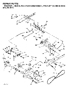 Drive Diagram and Parts List for GT2254 (96025000200)(2005-05) Husqvarna Lawn Tractor