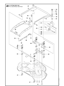 94cm Cutting Deck 3 Diagram and Parts List for R320 AWD Husqvarna Lawn Mower
