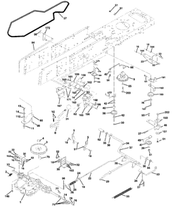Drive Diagram and Parts List for CT130 (954170017-C)(2000-02) Husqvarna Lawn Tractor