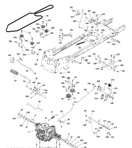 Drive Diagram and Parts List for CTH224T (96051009600)(2013-10) Husqvarna Lawn Tractor