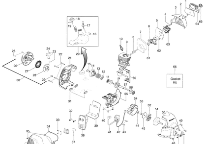 Engine Diagram and Parts List for 125C (545014389)(2008-09) Husqvarna Trimmer