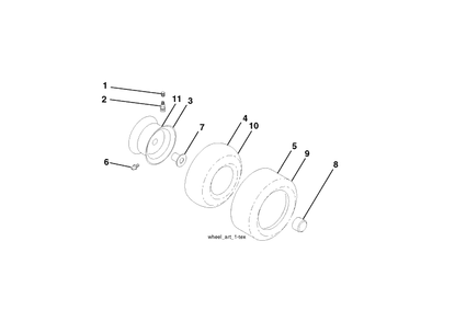 Wheels And Tires Diagram and Parts List for YTA19K42 (96043013901)(2012-10) Husqvarna Lawn Tractor