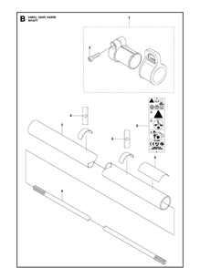 Shaft Diagram and Parts List for 243R 20121000001-Current Husqvarna Brush Cutter