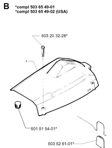Cover Diagram and Parts List for 257 19980900001-19992300000 Husqvarna Chainsaw
