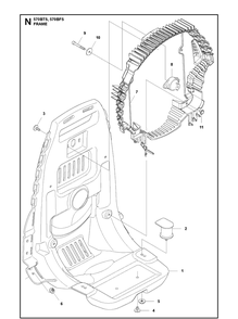 Frame Diagram and Parts List for 570BTS 20111800001-Current Husqvarna Leaf Blower / Vacuum