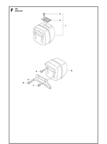 Muffler Diagram and Parts List for 362  Husqvarna Chainsaw