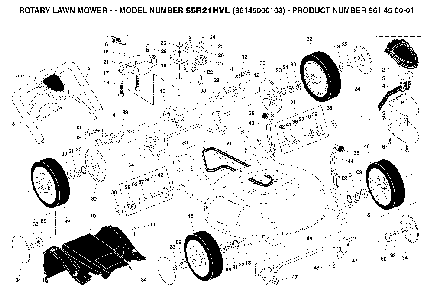 Repair Parts Diagram and Parts List for 55R21HVL (96145000103, 532188294)(2005-01) Husqvarna Lawn Mower