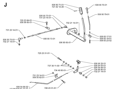 Controls 2 Diagram and Parts List for RIDER970 1998-03 Husqvarna Lawn Mower