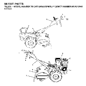 Decals Diagram and Parts List for 700DRT (96093000400)(2006-02) Husqvarna Tiller