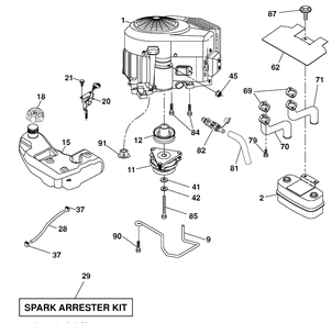 Engine Diagram and Parts List for YTH24V54 (917289640)(2010-04) Husqvarna Lawn Mower