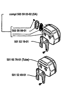 Muffler  2 Diagram and Parts List for 61 1993-09 Husqvarna Chainsaw