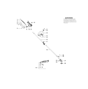 Shaft And Handle Diagram and Parts List for 125LDX (545103446)(20103100001-Current) Husqvarna Edger