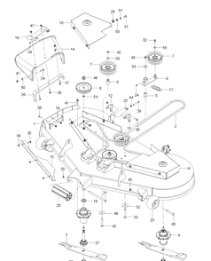 Mower Deck / Cutting Deck Diagram and Parts List for M-ZT61  Husqvarna Lawn Mower