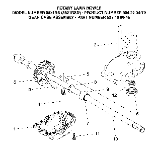 Gear Case Diagram and Parts List for 5521RSD (954223470)(2004-07) Husqvarna Lawn Mower