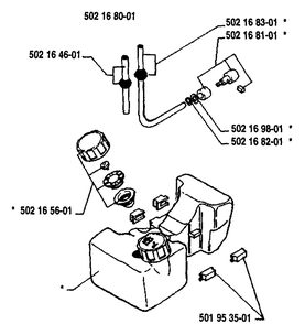 Fuel Tank Diagram and Parts List for 22RL 1989-09 Husqvarna Trimmer