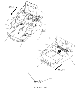 Decals Diagram and Parts List for Z4824 (968999512)(2007-04) Husqvarna Lawn Mower