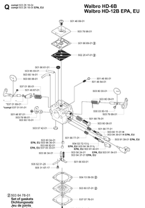 Carburetor Details Diagram and Parts List for 372XP/ (XPG)(20051800001-20070100000) Husqvarna Chainsaw